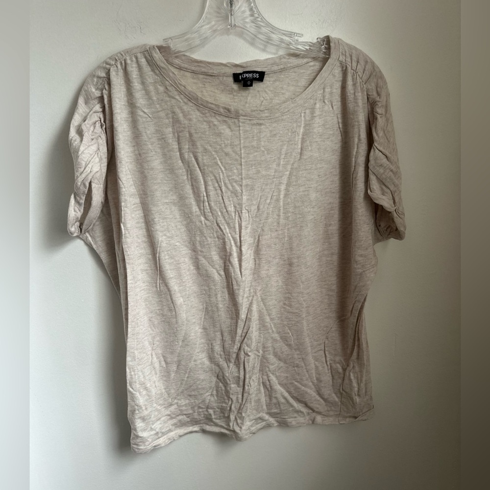Express Women's Beige Short Sleeve Top